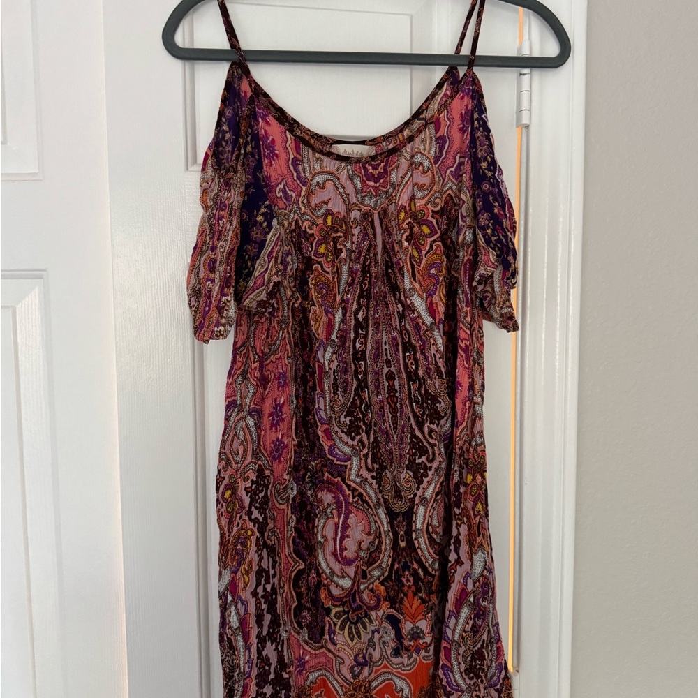 Altar'd State Multicolor Paisley Off-The-Shoulder Dress